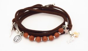 Bracelet en nubuck et pierres Roxanne