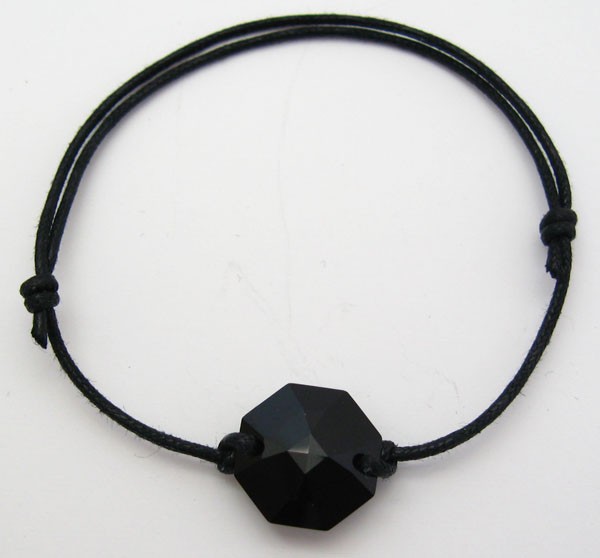 Bracelet cordon cristal Swarovski solitaire