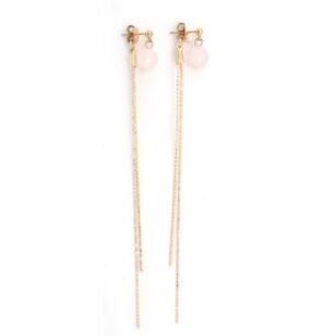 Boucles d'oreilles Charlotte quartz rose