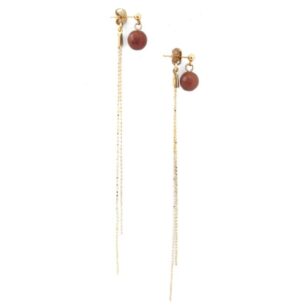 Boucles d'oreilles Charlotte pierre de lune marron