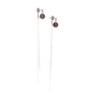 Boucles d'oreilles Charlotte quartz fumé