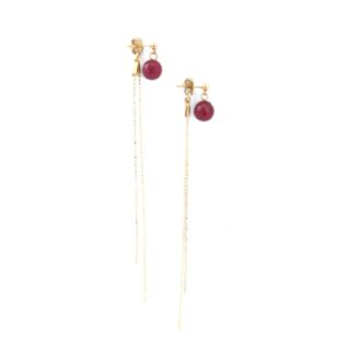 Boucles d'oreilles Charlotte agate bordeaux