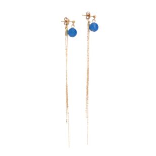 Boucles d'oreilles Charlotte agate bleue