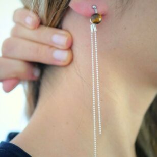 Boucles d'oreilles Charlotte oeil de tigre