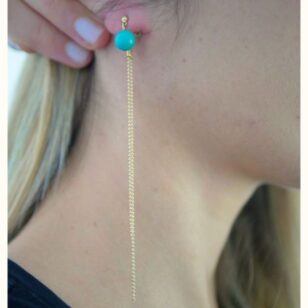 Boucles d'oreilles Charlotte turquoise foncé