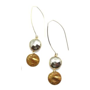 Boucles d'oreilles longues Gemma pyrite