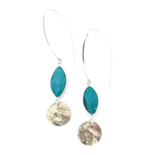 Boucles d'oreilles longues Gemma turquoise