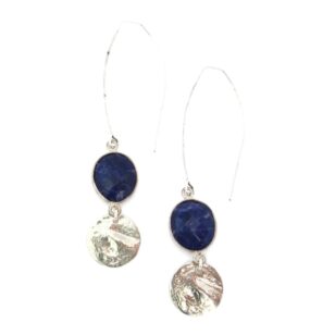 Boucles d'oreilles longues Gemma lapis lazuli