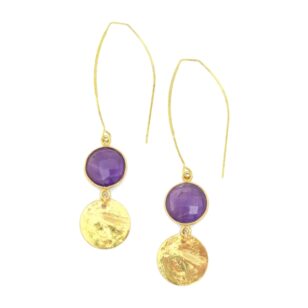 Boucles d'oreilles longues Gemma améthyste
