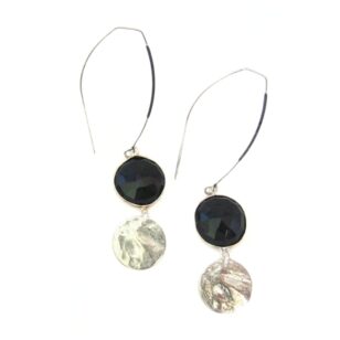 Boucles d'oreilles longues Gemma onyx