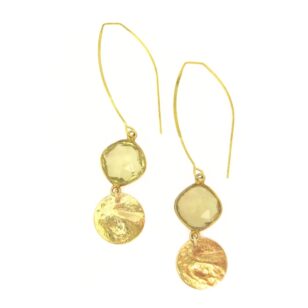 Boucles d'oreilles longues Gemma citrine