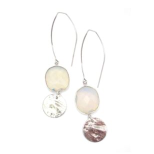 Boucles d'oreilles longues Gemma opale transparente