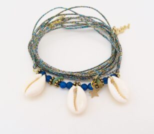 Bracelet lurex 3 cauris