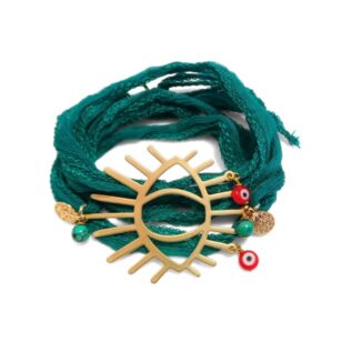 Bracelet en soie Ibiza turquoise