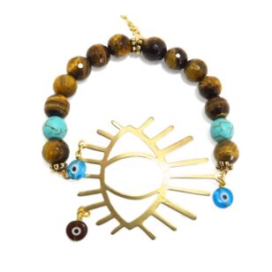 Bracelet élastique Ibiza oeil de tigre