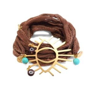 Bracelet en soie Ibiza taupe