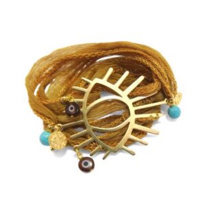 Bracelet en soie Ibiza camel