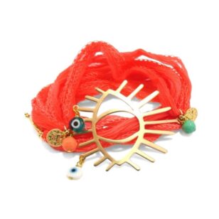 Bracelet en soie Ibiza corail