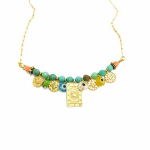 Ras de cou Ibiza Chrysoprase et corail