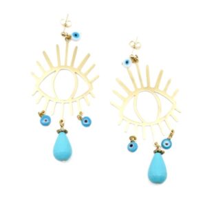 Boucles d'oreilles Ibiza turquoise