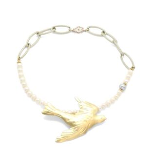Ras de cou Clothilde Colombe perle blanche