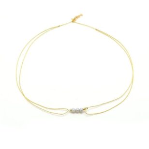 Ras de cou lurex Clothilde petite perle grise