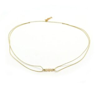 Ras de cou lurex Clothilde petite perle blanche