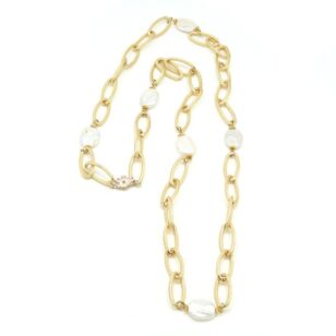 Sautoir Clothilde grandes perles et chaîne