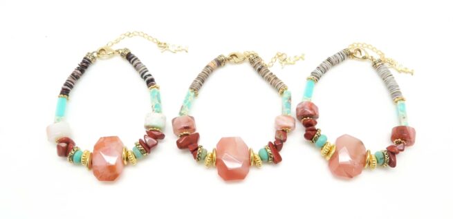 Bracelet Yna Agate peche – Image 2