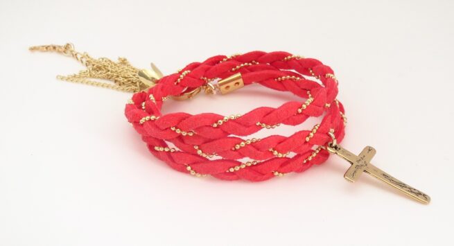 Bracelet tressé en nubuck Roxanne