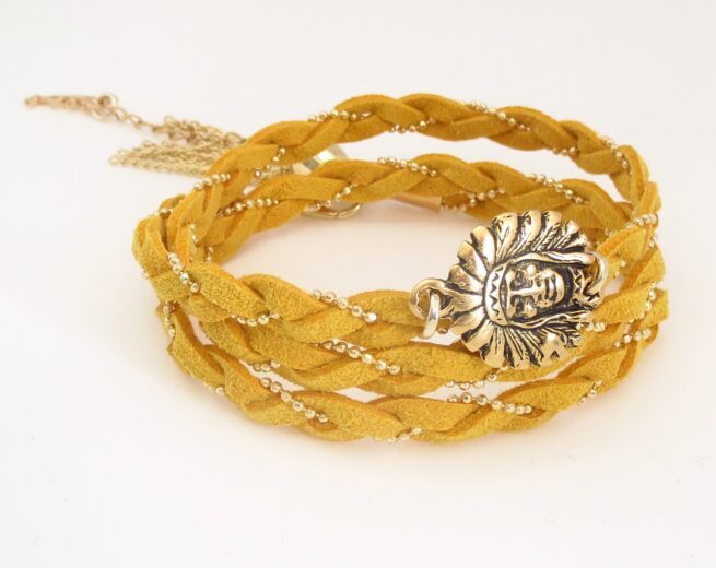 Bracelet tressé en nubuck Roxanne