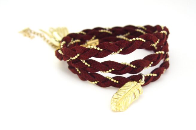 Bracelet tressé en nubuck Roxanne