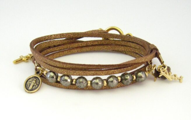 Bracelet en nubuck et pierres Roxanne