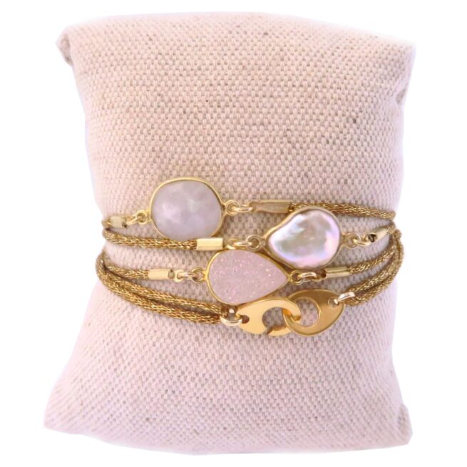 Bracelet 3 pierres lurex Gemma