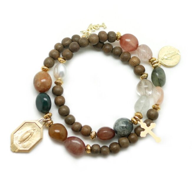 Bracelet élastique quartz rutile multicolore Maddalena