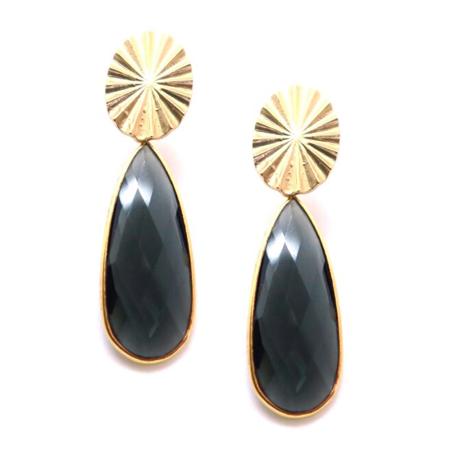 Boucles d'oreilles grosse goutte Gemma iolite