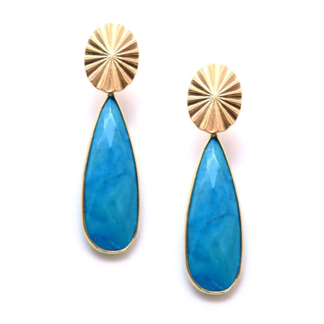 Boucles d'oreilles grosse goutte Gemma turquoise