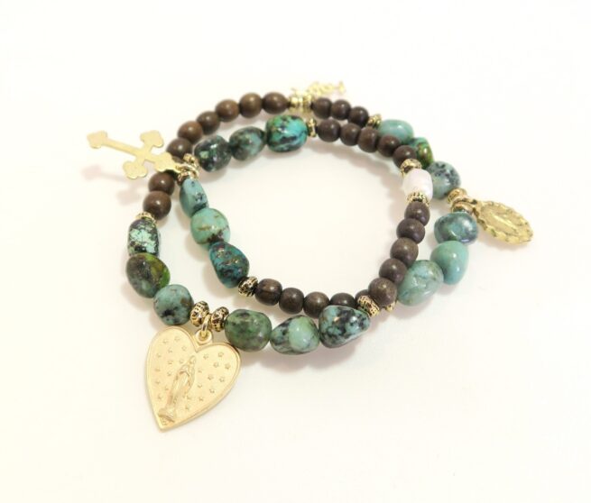 Bracelet élastique cailloux en zoïsite Maddalena
