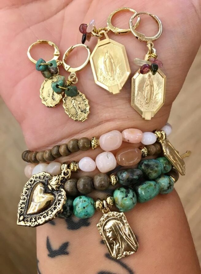 Bracelet élastique cailloux en zoïsite Maddalena – Image 2