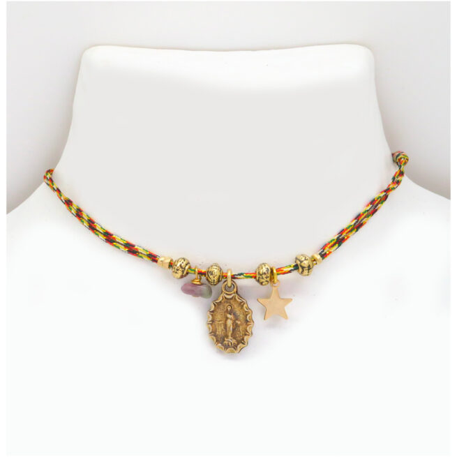Ras de cou cordon Maddalena multicolore