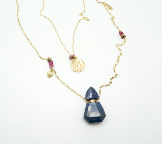 Sautoir flacon en pierre Maddalena Lapis-lazuli – Image 2