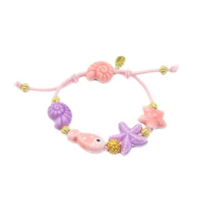 Bracelet élastique Acqua rose et lilas