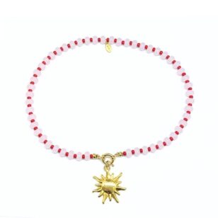 Ras de cou Cocktail jade rose et rouge