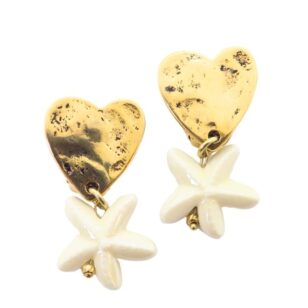 Boucles d’oreilles acqua étoile de mer blanc