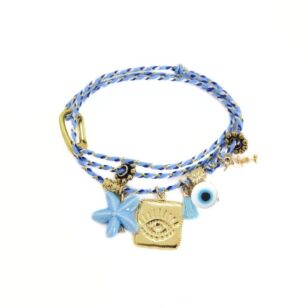 Ras de cou ou bracelet Lucky Trek Bleu
