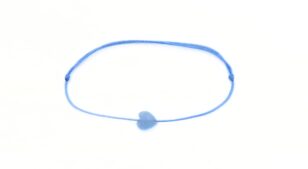 Bracelet cordon coeur en aigue marine