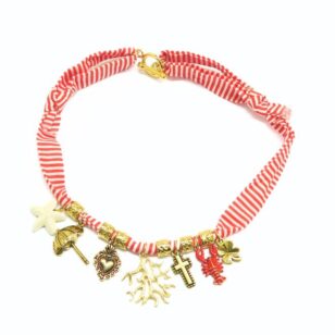 Collier Billie Dolce Vita rayé rouge