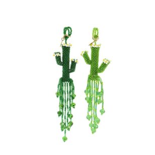 Pendentif Cocktail cactus en perles de rocaille