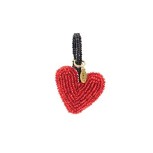 Pendentif cocktail coeur en perles de rocaille
