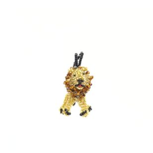 Pendentif Cocktail lion en perles de rocaille